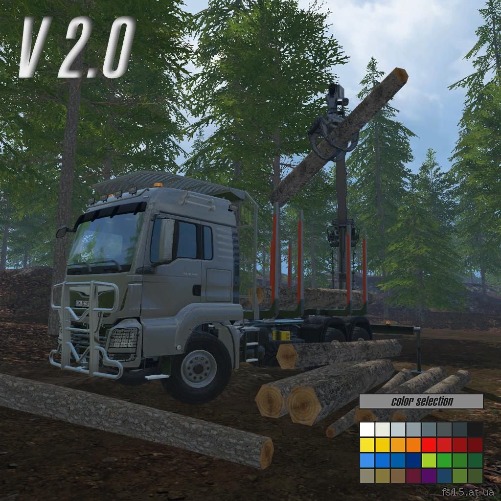Мод лесовоза MAN TGS 18.440 FORESTRY V 2.0 Farming Simulator 2015, 15 скачать